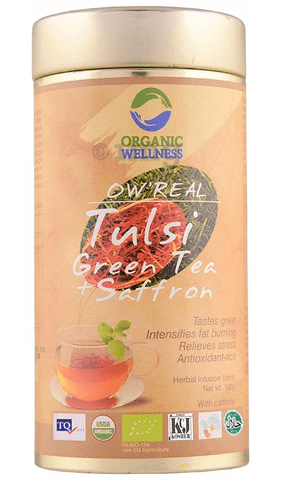 Organic Wellness OW' Real Tulsi Herbal Infusion Blend Green Tea Saffron