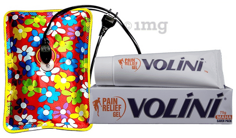Pain Relief Combo of Healthtokri Electric Rechargeable Heating Gel Warm Bag and Volini Pain Relief Gel 75gm