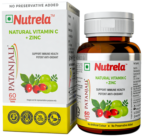 Patanjali Nutrela Natural Vitamin C+Zinc Chewable Tablet