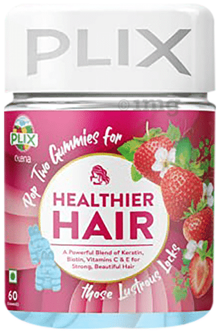 Plix Olena Healthier Hair Gummies (60 Each) Strawberry