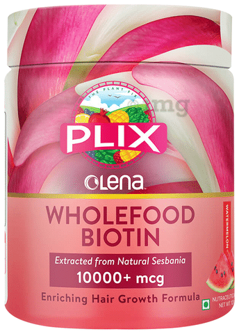 Plix Olena Wholefood Biotin 10000+ mcg Powder (120gm Each) Watermelon