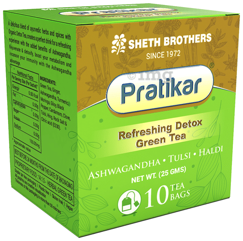 Pratikar Refreshing Detox Green Tea Bag (2.5gm Each)