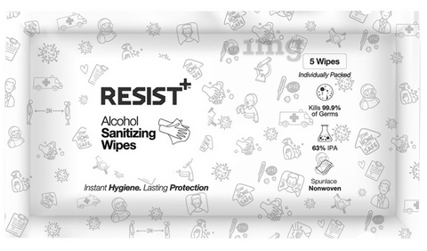 Resist+ Alcohol Sanitizing Wipes (5 Each)