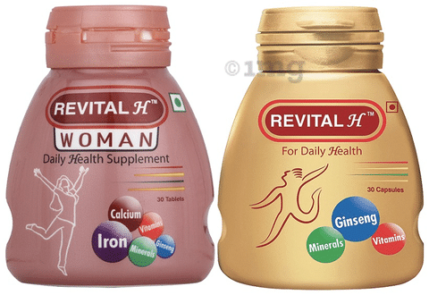 Revital Combo Pack of Revital H 30 Capsule and Revital H Woman 30 Tablet
