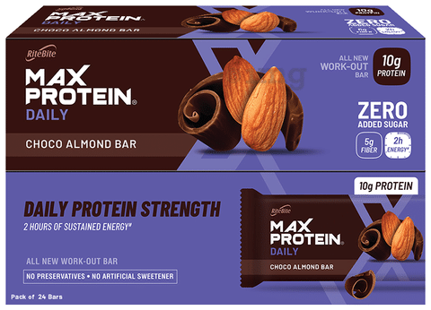 RiteBite Choco Almond Max Protein Daily Bar (50gm Each)