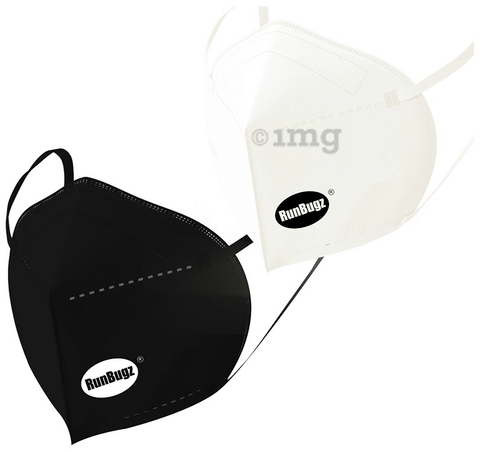 Runbugz Black & White N95 Disposable Mask for Adults