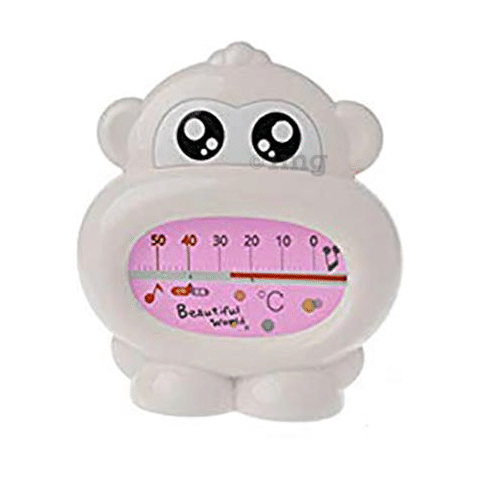 Safe-O-Kid Monkey Shaped Sensitive Bath Tub Thermometer or Room Thermometer Pink