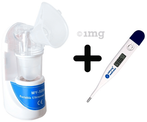 Sahyog Wellness MY 520 Portable Ultrasonic Nebulizer with Children & Adult Masks & Digital Thermometer