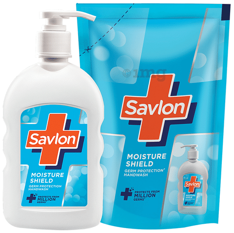 Savlon Combo Pack of Germ Protection Handwash 200ml & Refill Pouch 175ml Moisture Shield
