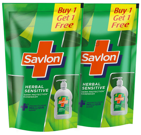 Savlon Germ Protection Handwash Refill 750ml Each (Buy 1 Get 1 Free) Herbal Sensitive