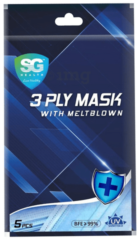 SG Health 3 Ply Mask with Meltblown Medical Blue, White Dot, Pink, Grey & Blue Dot