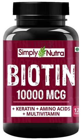 Simply Nutra Biotin 10000mcg +Keratin+Amino Acid+Multivitamin Tablet