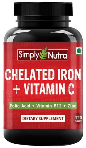 Simply Nutra Chelated Iron Plus Vitamin C Tablet