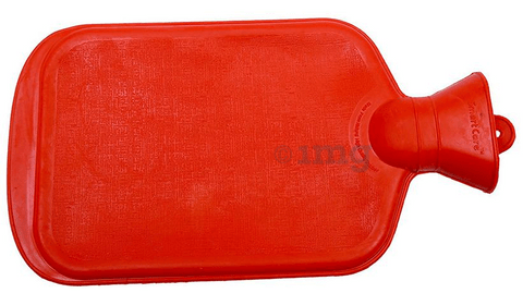 Smart Care Classic Hot Water Bag Red Orange One Side Ribbed