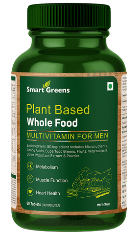 Smart Greens Plant Based Whole Food Multivitamin for Men Tablet