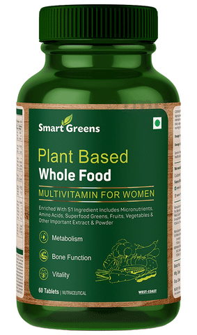 Smart Greens Plant Based Whole Food Multivitamin for Women Tablet