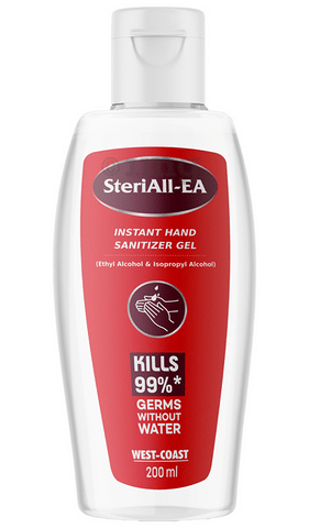 SteriAll-EA Instant Hand Sanitizer Gel (200ml Each)