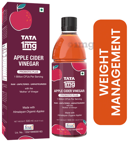 Tata 1mg Apple Cider Vinegar Probiotic Plus - Raw Unfiltered Unpasteurized with The Mother