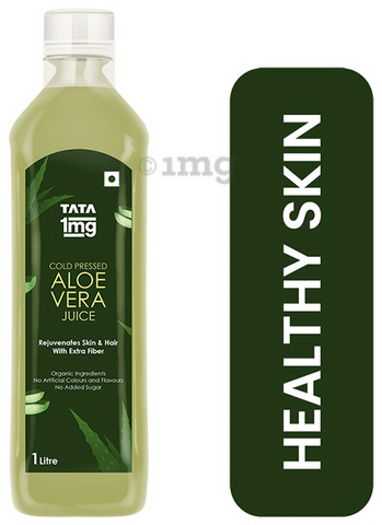 Tata 1mg Cold Pressed Aloe Vera Juice Rejuvenates Skin & Hair with Extra Fibre
