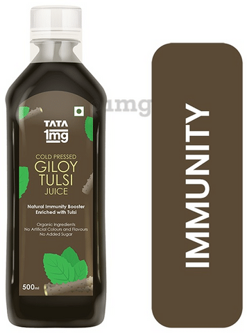 Tata 1mg Cold Pressed Giloy Tulsi Juice Natural Immunity Booster Enriched with Tulsi Juice