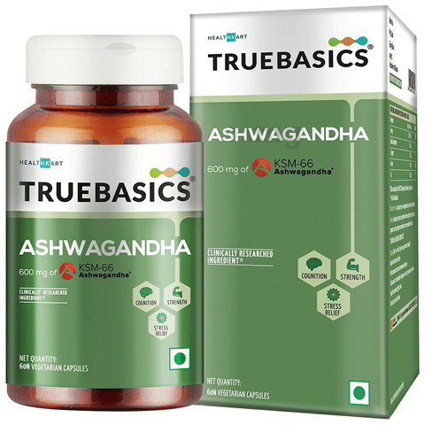 TrueBasics Ashwagandha 600mg Vegetarian Capsule