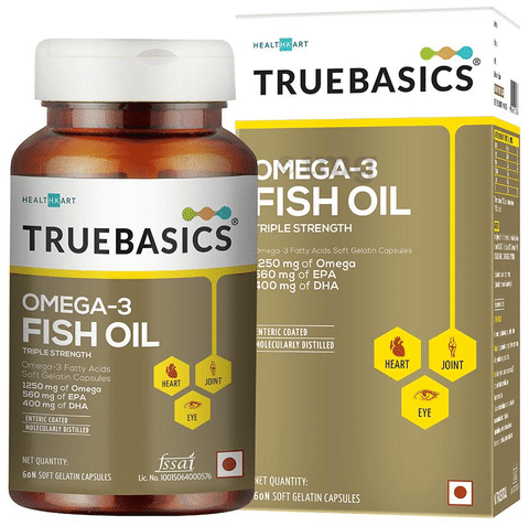 TrueBasics Omega 3 Fish Oil Triple Strength Soft Gelatin Capsule