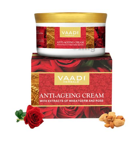 Vaadi Herbals Anti Ageing Cream with extracts of Almonds, Wheatgerm and Rose