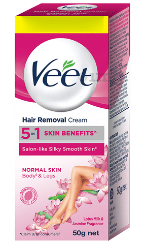 Buy Veet 5 in 1 Skin Benefits Hair Removal Cream for Women Normal Skin  Online, View Uses, Review, Price, Composition | SecondMedic