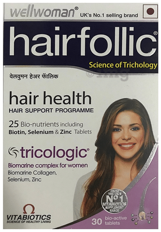 Buy Wellwoman Hairfollic Hair Supplement Tablet Online, View Uses, Review,  Price, Composition | SecondMedic