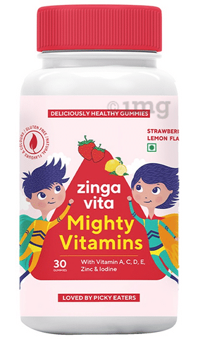 Zingavita Mighty Vitamins Gummies for Kids Strawberry and Lemon